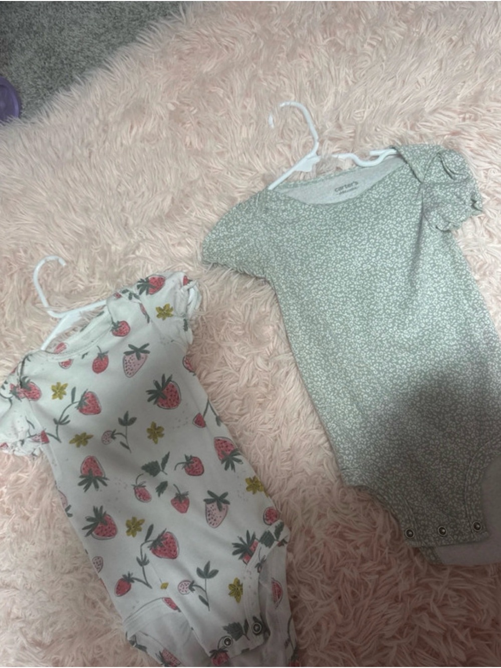 Carter's Green Floral Short-Sleeve Baby One-Piece